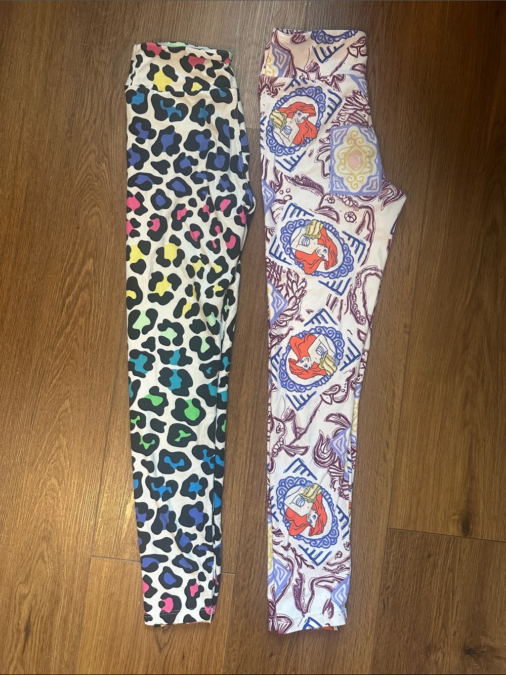 LuLaRoe Kids Multicolor Leopard & Seashell Print Leggings